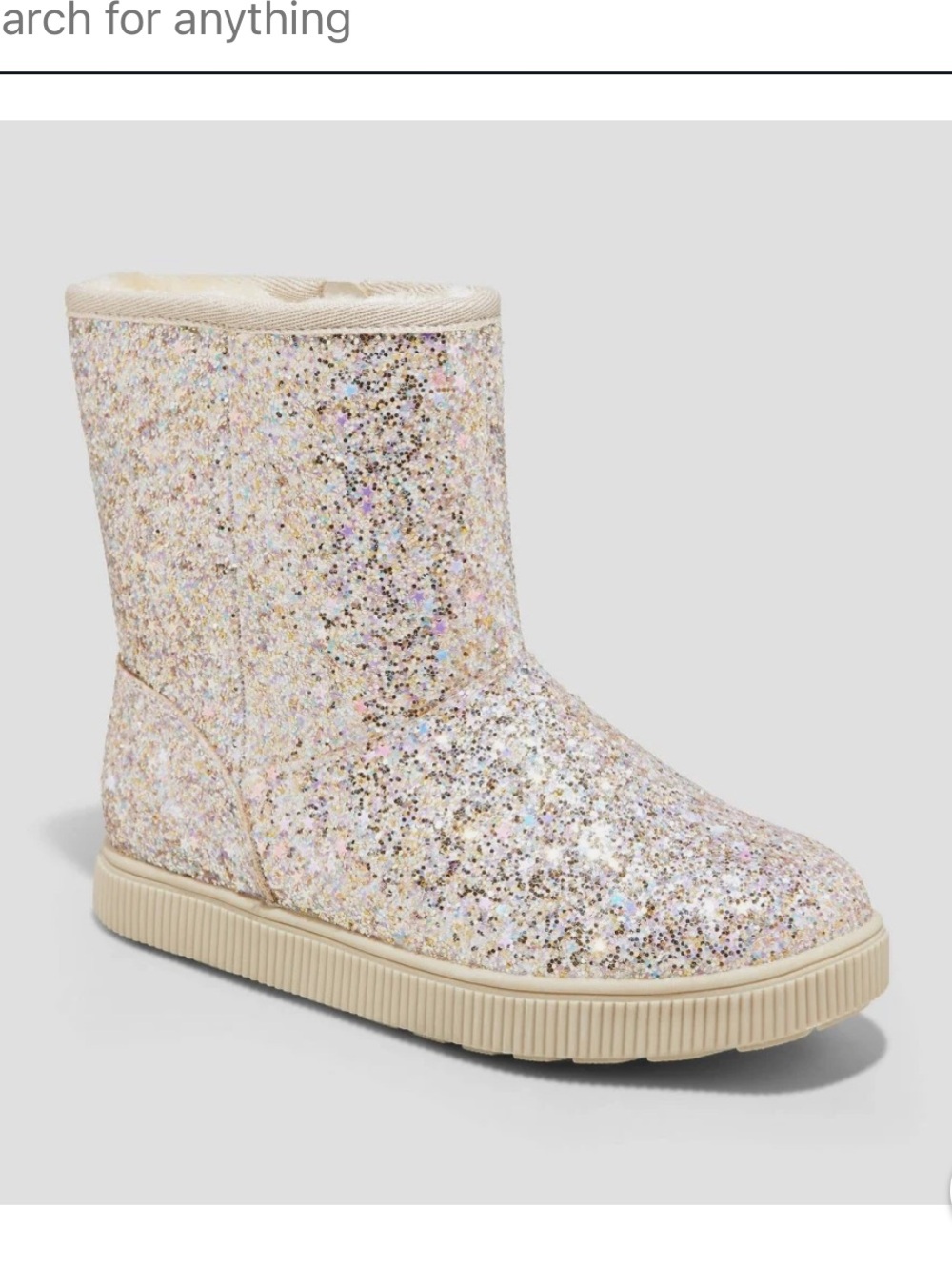 Cat and Jack Zip Kids Boots - Rose Gold Multicolor Sparkle